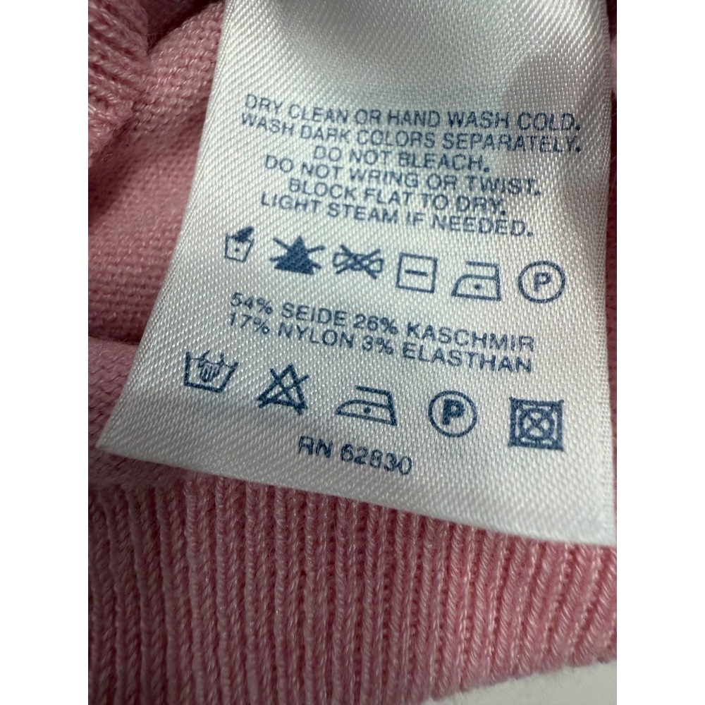 Lands' End Sweater Set Women L Pink Good Silk Cashmere Twinset Cardigan Tank - Picture 5 of 6